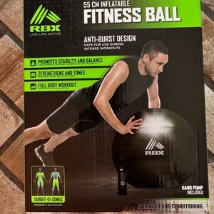 RBX Black Inflatable Exercise Ball